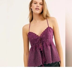 Free People Jenna Embroidered Cami